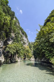 Aacheron springs gorge with crystal clear water.