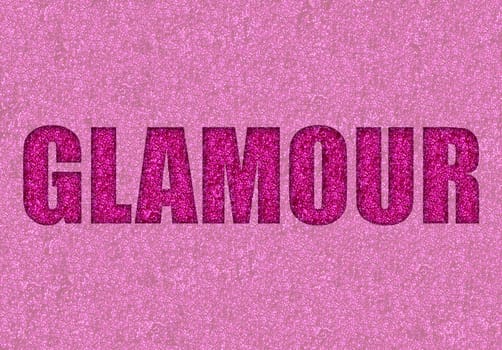 pink glamour written in glitter