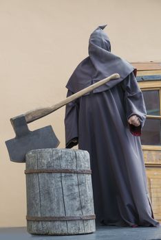 The model of the executioner in an ekpozition of a museum of tortures in Sankt Petersburg in Russia