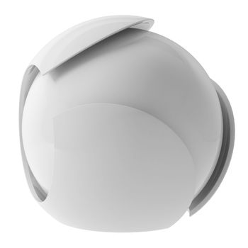 3d white abstract sphere. 3d render isolated on white background