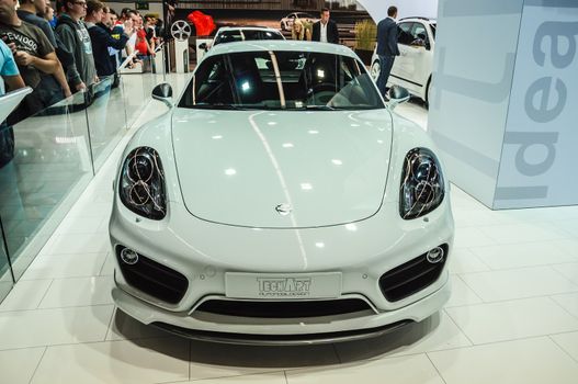 FRANKFURT - SEPT 21: Porsche Cayman Techart presented as world premiere at the 65th IAA (Internationale Automobil Ausstellung) on September 21, 2013 in Frankfurt, Germany