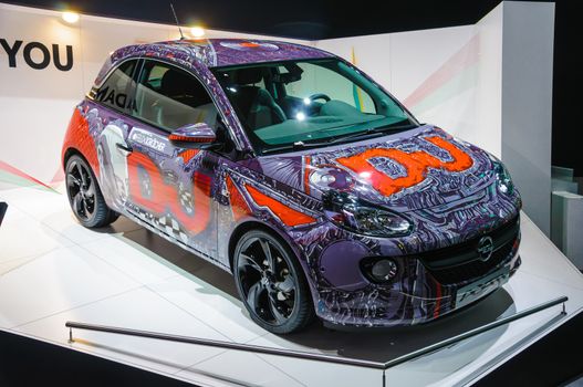 FRANKFURT - SEPT 21: OPEL ADAM presented as world premiere at the 65th IAA (Internationale Automobil Ausstellung) on September 21, 2013 in Frankfurt, Germany