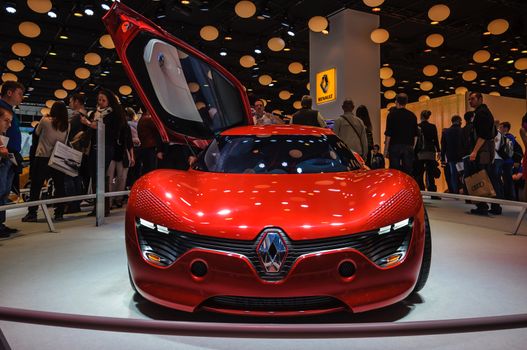 FRANKFURT - SEPT 21: Renault Alpine A110-50 Concept Car presented as world premiere at the 65th IAA (Internationale Automobil Ausstellung) on September 21, 2013 in Frankfurt, Germany