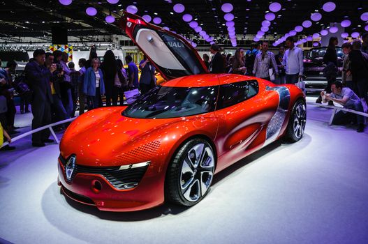 FRANKFURT - SEPT 21: Renault Alpine A110-50 Concept Car presented as world premiere at the 65th IAA (Internationale Automobil Ausstellung) on September 21, 2013 in Frankfurt, Germany