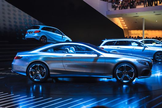 FRANKFURT - SEPT 21: Mercedes-Benz Concept S-Class Coupe presented as world premiere at the 65th IAA (Internationale Automobil Ausstellung) on September 21, 2013 in Frankfurt, Germany