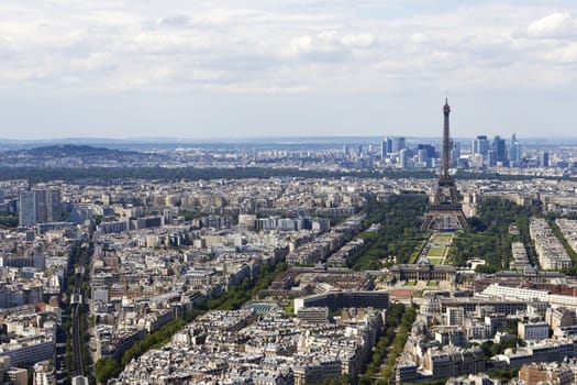 Aerial view of Paris, France from Montparnasse