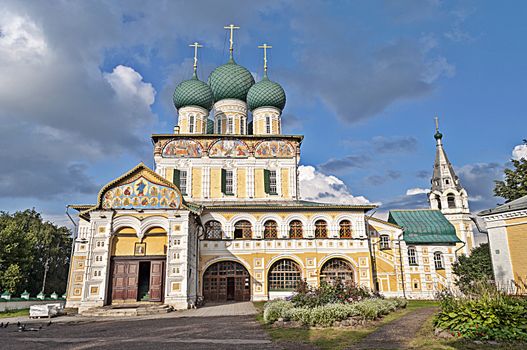 Resurrection Cathedral (1652-1678) at sunset, Tutaev town, Yaroslavl region, Russia