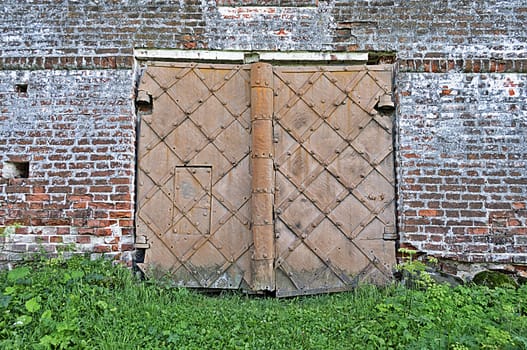 Old metal gate in ancient Kirillo-Belozersky monastery, Russia