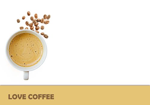 I love coffee isolated on white background