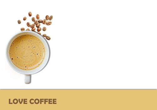 I love coffee isolated on white background