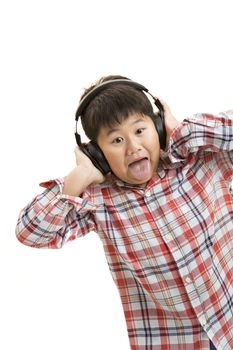 A kid is listening to loud music over the headphone





A kid is listLoud Music