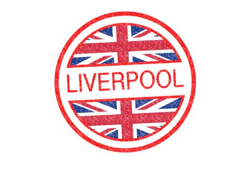 LIVERPOOL Rubber Stamp over a white background.