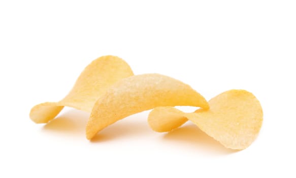Potato chips isolated on a white background