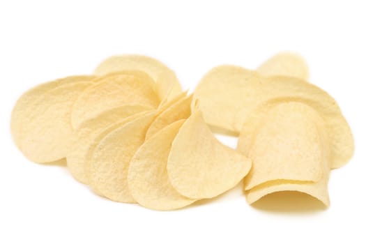 Potato chips. Isolated on a white background.