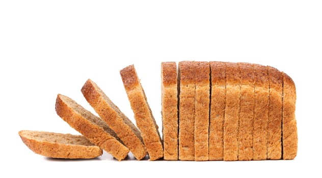sliced bread isolated on a white background