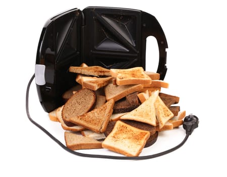 Sandwich toaster. And this is not the limit. White background.