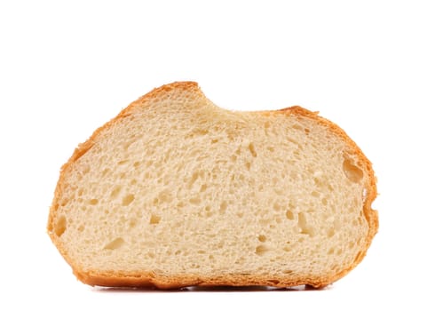 Piece of bread loaf isolated on a white background