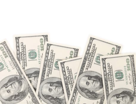 Hundred Dollar Bills for background. There is space for text.