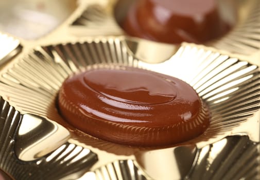 Box of chocolates. Close up. Whole background.