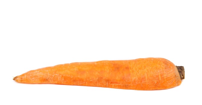 Half of fresh carrot isolated on white background