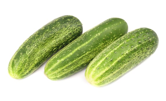 Fresh cucumbers. Isolated on a white background.