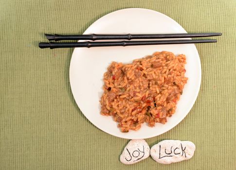 beef fried rice with joy and luck