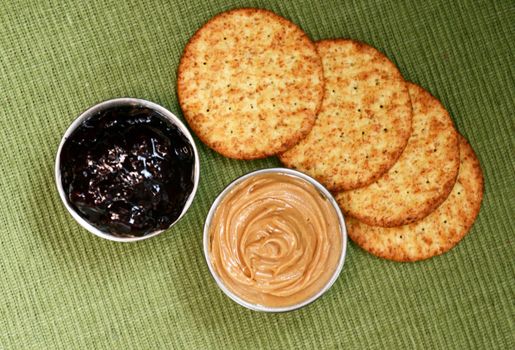 peanut butter and jelly with crackers