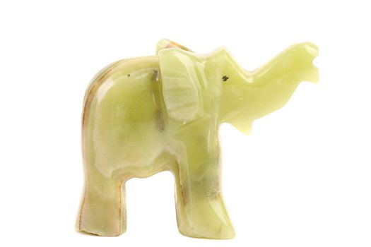 Jade elephant. Isolated on a white background.