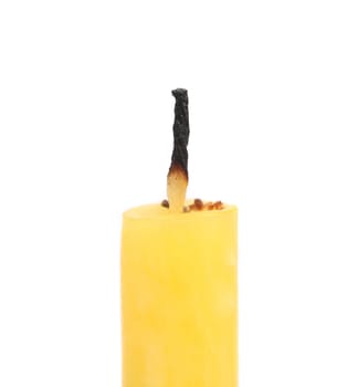 Candle end. Isolated on a white background.