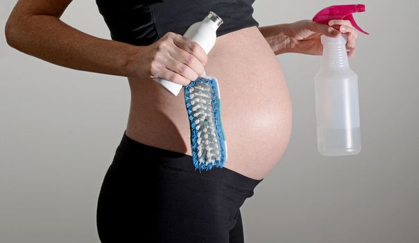 safety of cleaning products during pregnancy concept