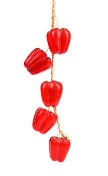 Bunch Of Decorative Peppers. Isolated on a white background.