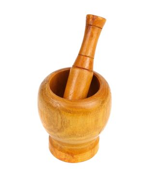 mortar and pestle isolated on white background