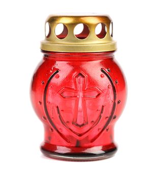 Red icon lamp. Isolated on a white background.