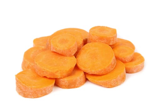 Carrot slices isolated on a white background