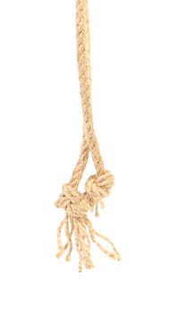 Knot on ropes. Isolated on a white background.