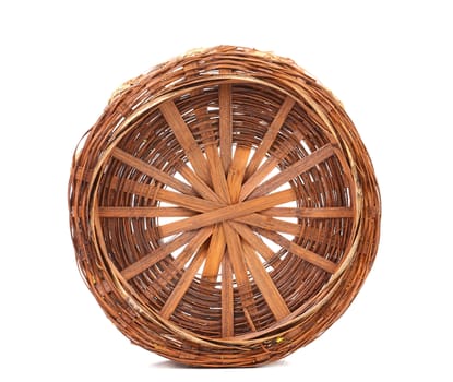 Bottom of the wicker basket isolated on white background