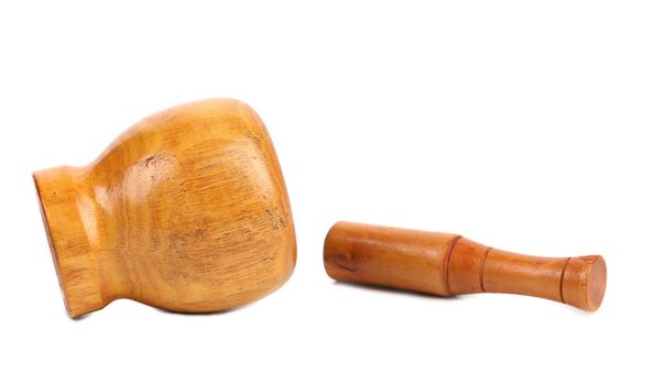 Mortar and pestle. Isolated on a white background.