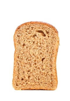 Brown bread slice isolated on white background