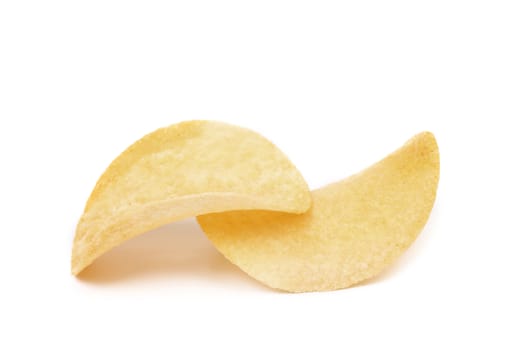 Potato chips isolated on a white background