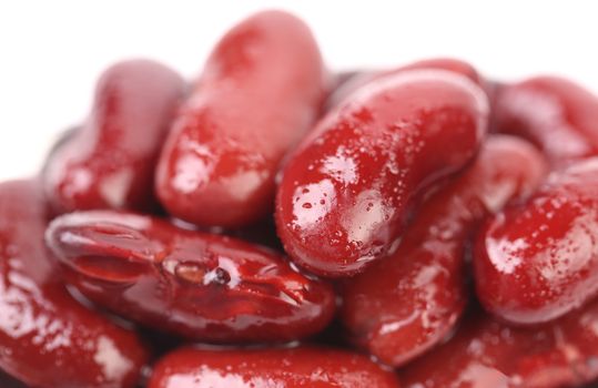 Background of kidney beans. Macro. White background.