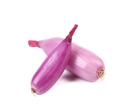 red onion bulbs isolated on white background cutout