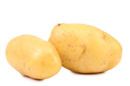 Fresh potatoes. Isolated on a white background.