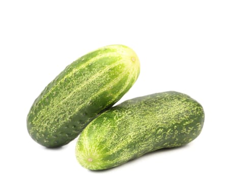 Two cucumbers. Isolated on a white background.