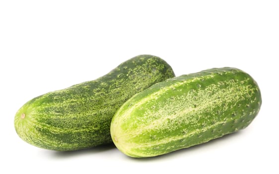 Two cucumbers. Isolated on a white background.