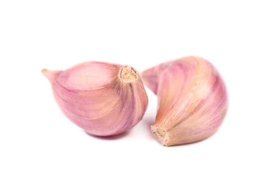 Cloves of garlic. Isolated on a white background.