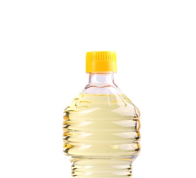Top bottle of oil isolated on a white background