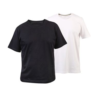 Black and white T-shirt. Isolated on a white background.