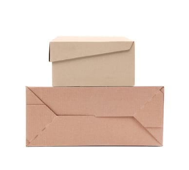 Two carton boxes. Isolated on a white background.