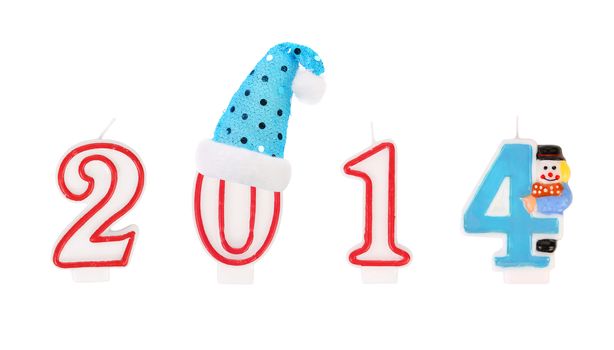 Happy new years 2014 by candkes. White background.