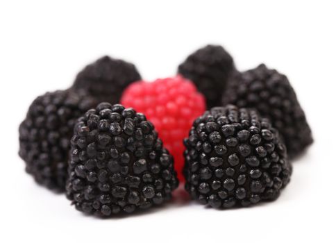Blackberries candy isolated on a white background